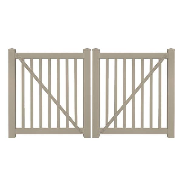 Weatherables 8 ft. W x 5 ft. H Neptune White Vinyl Pool Fence Double Gate
