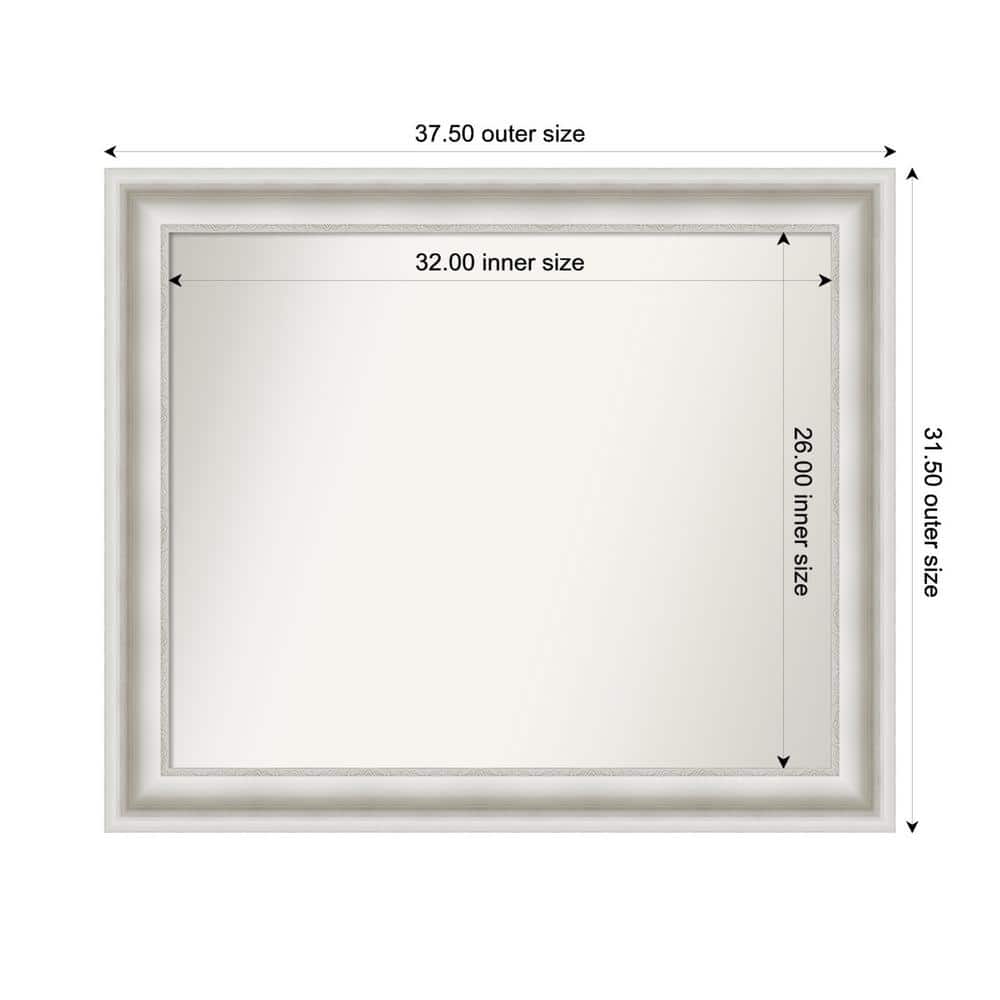 Parlor White 37.5 in. W x 31.5 in. H Custom Non-Beveled Recycled Polystyrene Framed Bathroom Vanity Wall Mirror price history on PriceWatchPro