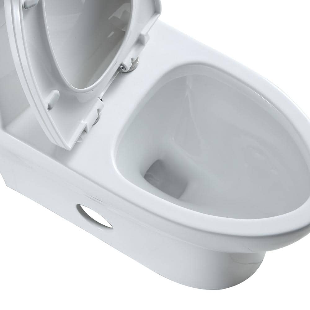 White High Efficiency Dual Flush Elongated One-Piece Toilet