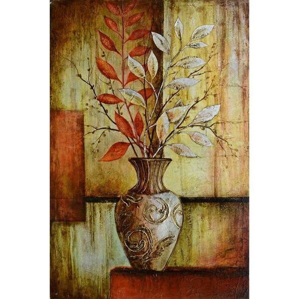 Yosemite Home Decor 47 in. x 31 in. "Abstract Arrangements I" Hand Painted Canvas Wall Art