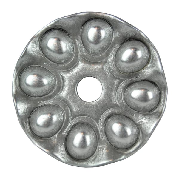 arteferro 2-3/8 in. Round Stamped Floral Design With Punched Center Hole Raw Forged Rosette