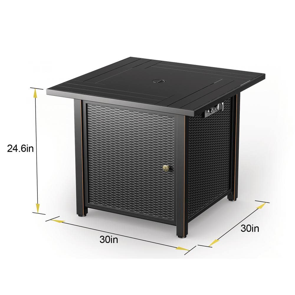 30" Anti Rust Coated Steel Propane Fire Pit Table