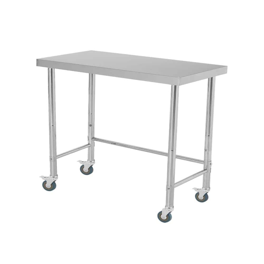 Heavy Duty Stainless Steel Kitchen Work Table - 18x36 Inch Commercial Food Prep Table, Open Base With wheel price history on PriceWatchPro