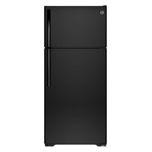 GE 15.5 cu. ft. Top Freezer Refrigerator in Black, ENERGY STAR