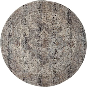 Camilla Multi-Colored 3 ft. Round Abstract Area Rug