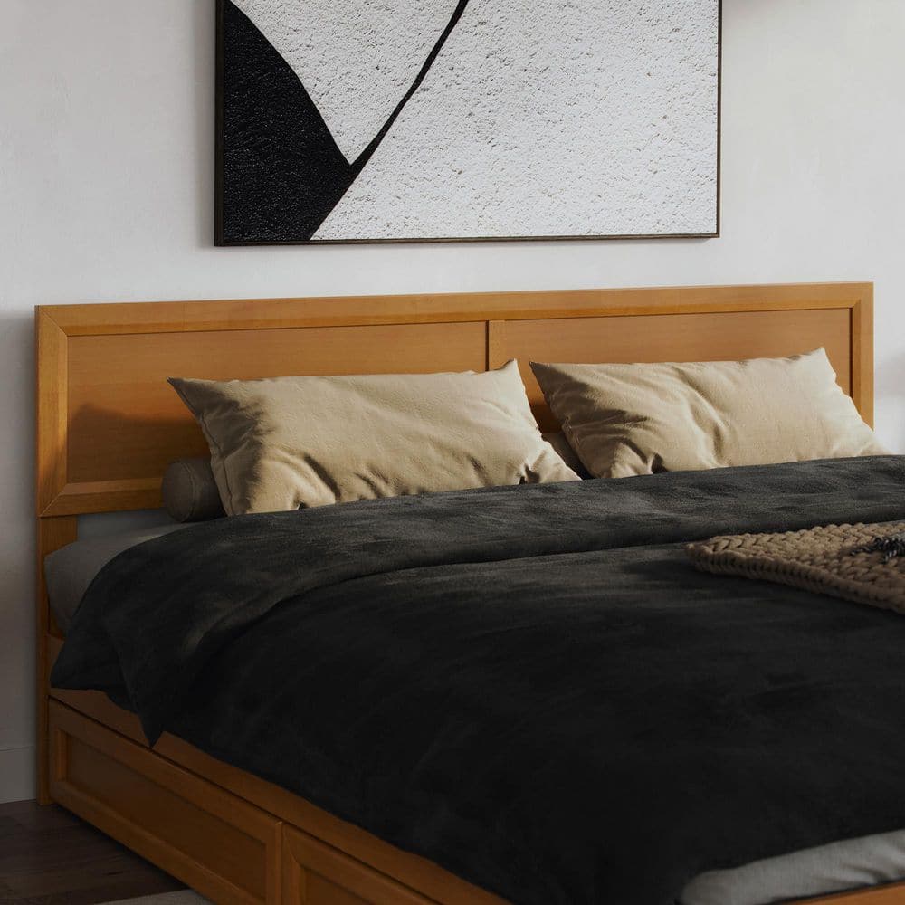 Lylah Walnut Brown Solid Wood Frame King Platform Bed with Panel Footboard and Storage Drawers - thumbnail 9