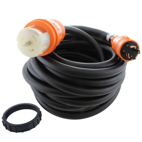 AC WORKS 25 ft. L14-30P 30 Amp 4-Prong Locking Plug to CS6364 50