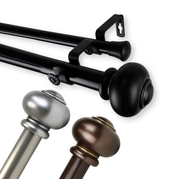 Rod Desyne Dani 1 In Double Curtain 160 To 240 Bronze 100 34 1609 D The Home Depot Double Curtain Rod 160 In To 240, Home Depot Double Curtain Rods
