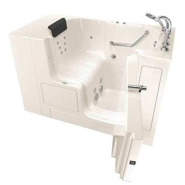 American Standard Gelcoat premium series 32 in. x 52 in. Right Hand Drain Soaking Bathtub in Beige
