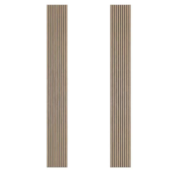0.2 in. x 1 ft. x 8 ft. Yellow Wood Slat Acoustic Panels 3D Decorative Wall Paneling Peel and Stick 2-Piece/16 sq. ft.