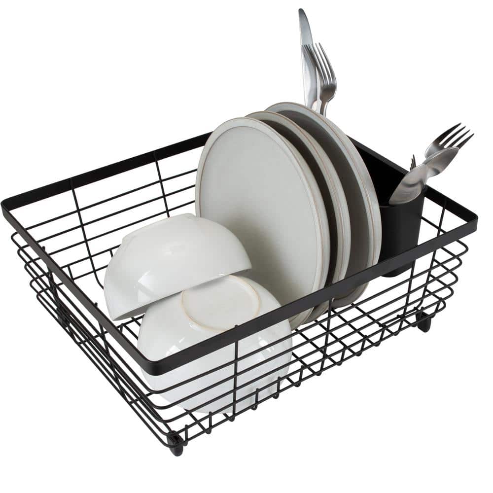 Kitchen Details Flat Wire Black Freestanding Dish Rack 4032-BLACK
