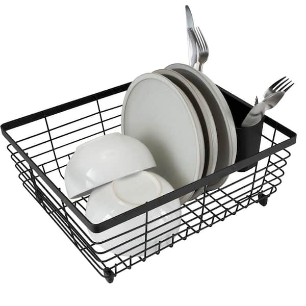 Flat Wire Black Freestanding Dish Rack