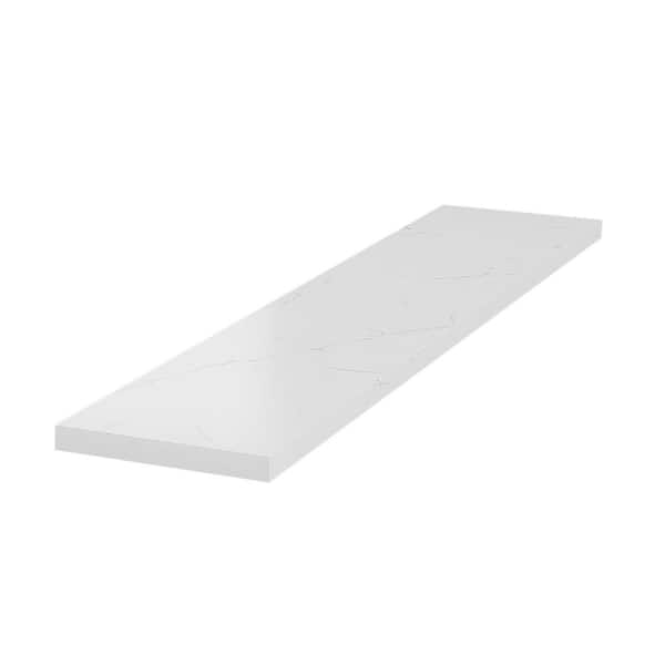 DELUXE DL LIVING 21.25 in. W Bianco Bella Quartz Vanity Sidesplash in White