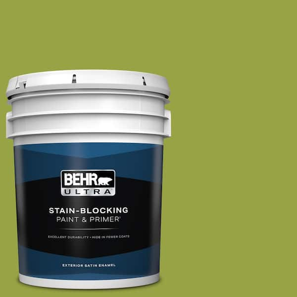 BEHR ULTRA 5 gal. #P360-6 Fresh Apple Satin Enamel Exterior Paint & Primer