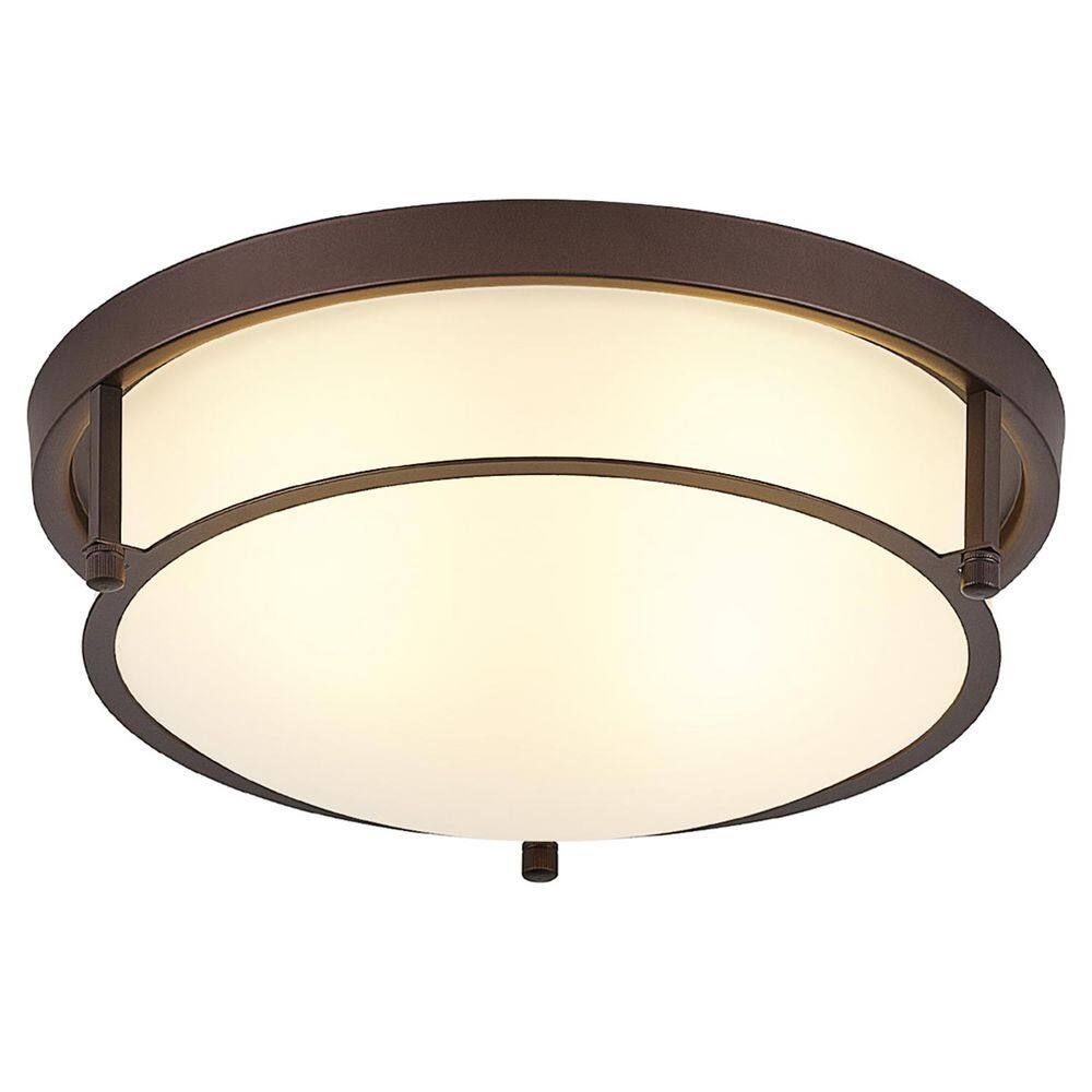 13 in. 2-Light Industrial Oil Rubbed Bronze Flush Mount Farmhouse Close to 