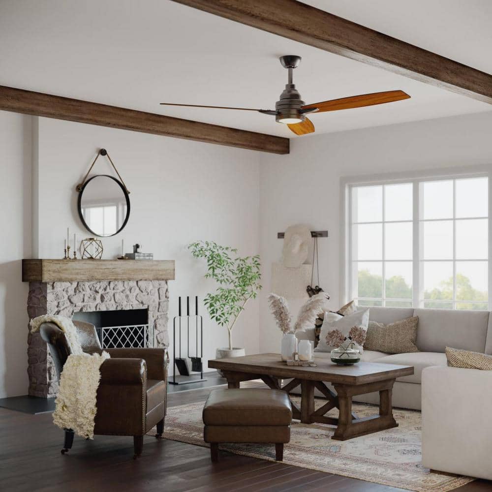 Antique Bronze 60" LED Ceiling Fan with Reversible Blades