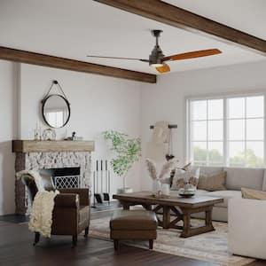 Gaze 60 in. Indoor Integrated LED Antique Bronze Modern Ceiling Fan with Remote for Living Room and Bedroom