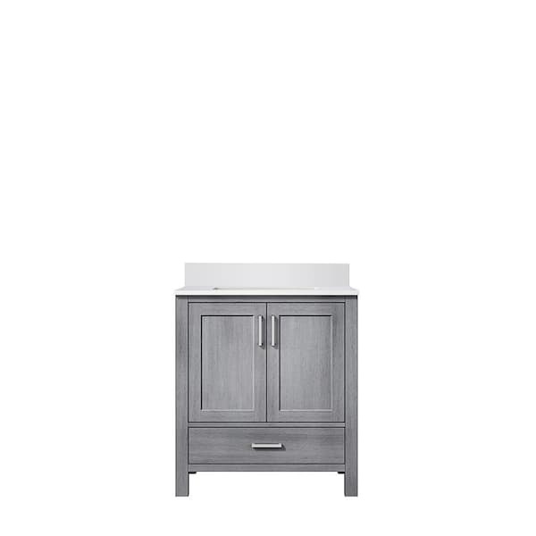 Jacques 30 in. W x 22 in. D Distressed Grey Bath Vanity and Cultured Marble Top
