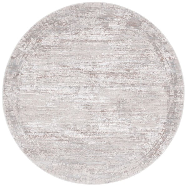 Platinum 7 ft. x 7 ft. Gray/Beige Solid Round Area Rug