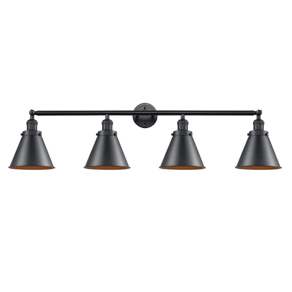 Appalachian 43.75 in. 4 Light Oil Rubbed Bronze Vanity Light with Bronze Metal Shade price history on PriceWatchPro