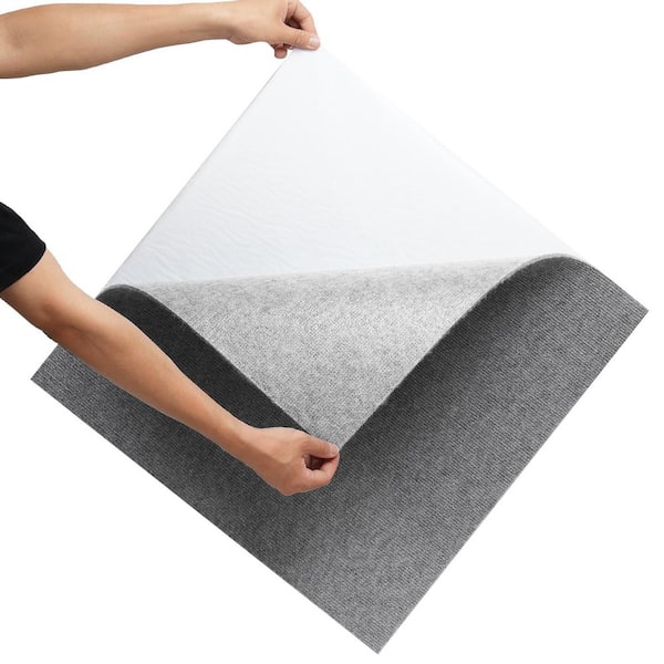 SKYSHALO Carpet Tiles Gray 24 in. x 24 in. Self Adhesive Carpet