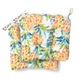 19 in. x 18 in. x 4.5 in. Pineapples Tufted Outdoor Seat Cushion (2 Pack)