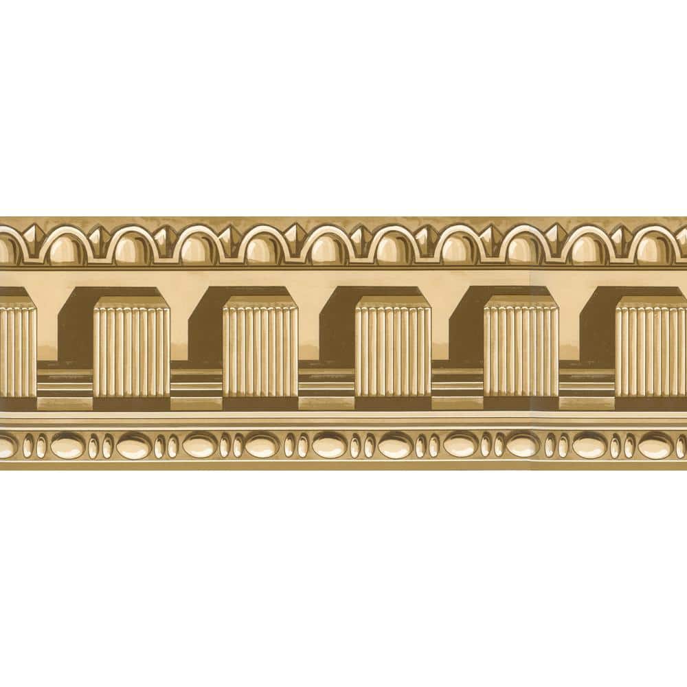 Falkirk Brin Crown Molding Sunglow Gold Wallpaper Border