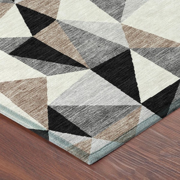 Chantille Machine Washable Indoor/Outdoor Abstract ACN2835 Black 3 ft. x 5 ft. Area Rug