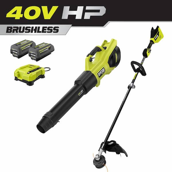 Ryobi 40v Lithium Ion Electric Cordless Mower And String Trimmer Combo