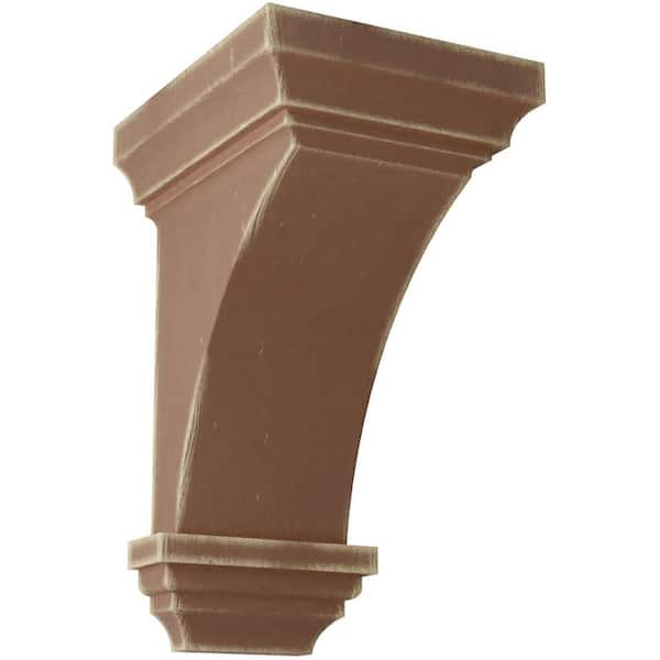 Ekena Millwork 6 in. x 12 in. x 6-3/4 in. Weathered Brown Large Jefferson Wood Vintage Decor Corbel