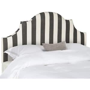 Hallmar Black/White Stripe King Upholstered Headboard