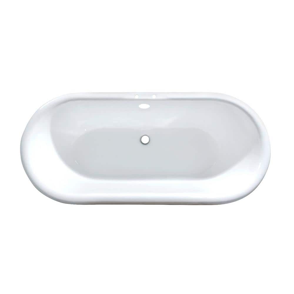 Classic 66-Inch Black and White Cast Iron Clawfoot Bathtub with Polished Chrome Feet
