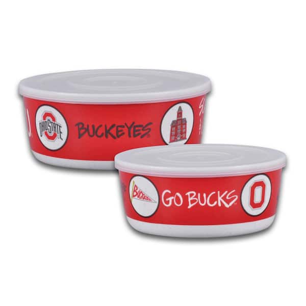 Magnolia Lane Ohio State 7.5 in. 16 fl.oz Assorted Colors Melamine Serving Bowls Set of 2 with Lids