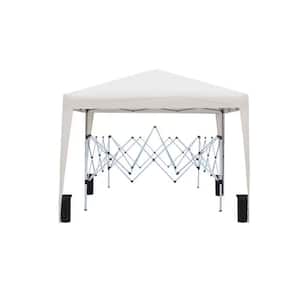 Outdoor 10 ft. x 10 ft. Pop Up Gazebo Canopy Tent with 4pcs Weight sand bag, with Carry Bag-White