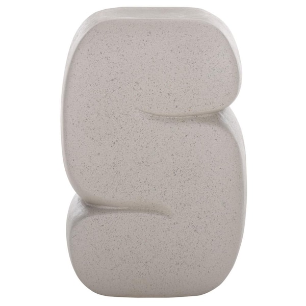 SAFAVIEH Marnie 12.8 in. Gray Round Concrete End Table