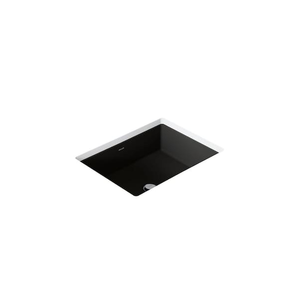 Verticyl 19.8 in. x 15.63 in. Undermount Bathroom Sink in Black Black Vitreous China