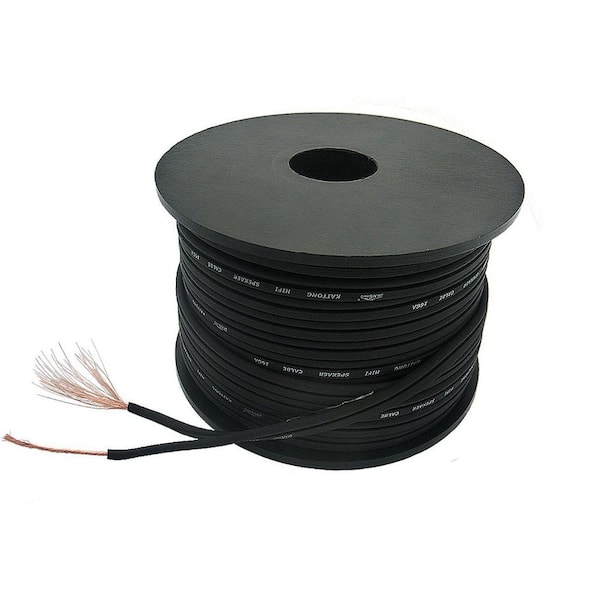 16 / 2 ft Black CCAM Copper Clad Aluminum In-Wall Stranded Conductor Speaker Wire