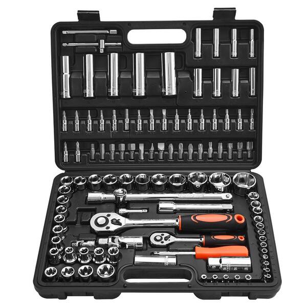 SKYSHALO Socket Set, 3/8 in. Drive Socket Tool Set, Mechanic Tool