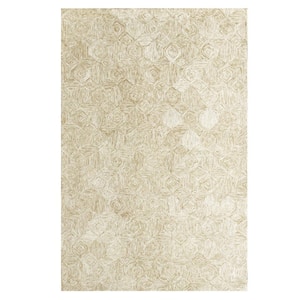 Era Beige 9 ft. x 12 ft. Contemporary Hand-Tufted Geometric 100% Wool Rectangle Area Rug