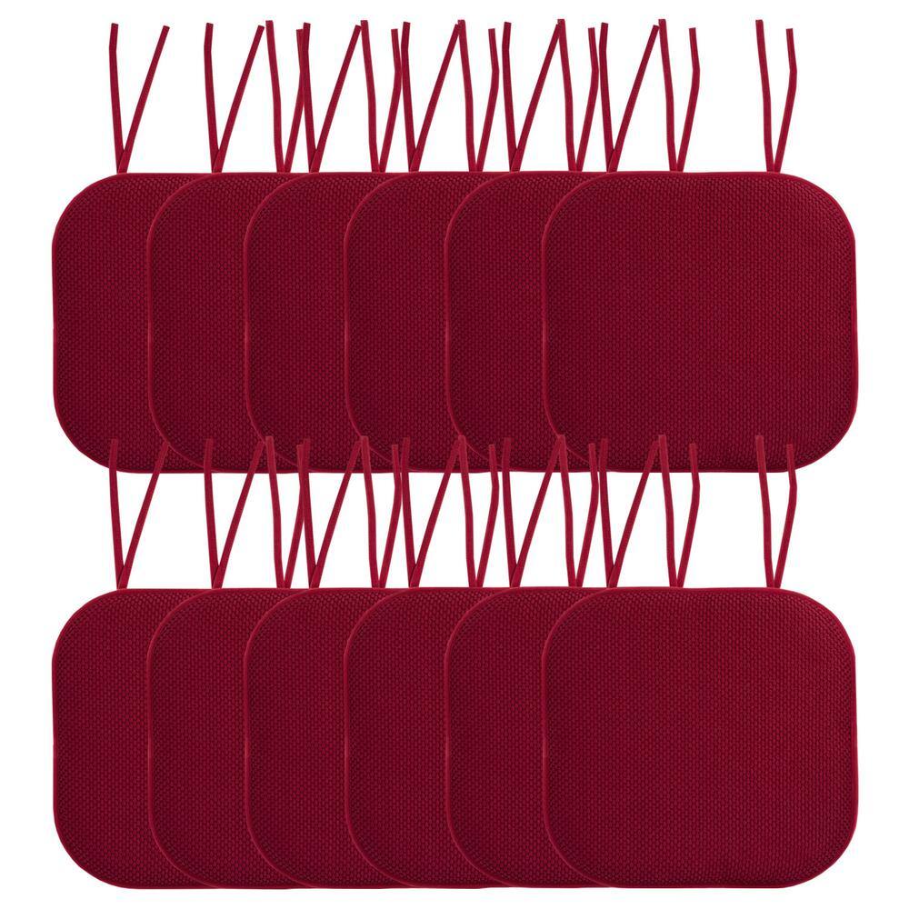 Honeycomb Memory Foam Square 16 in. x 16 in. Non-Slip Indoor/Outdoor Back Chair Cushion with Ties (12-Pack), Wine price history on PriceWatchPro