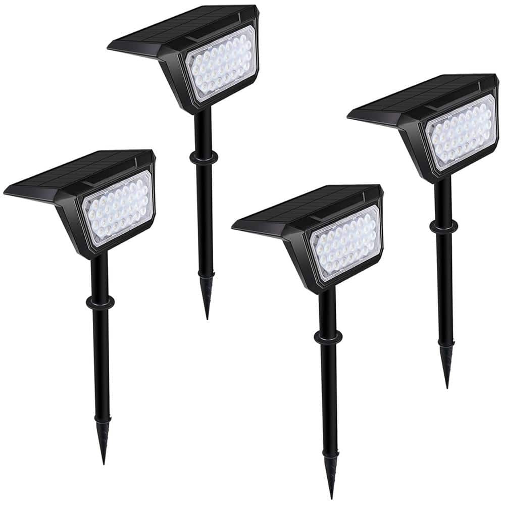 4-Pack Black Integrated LED Weather Resistant Outdoor Landscape Path Light,