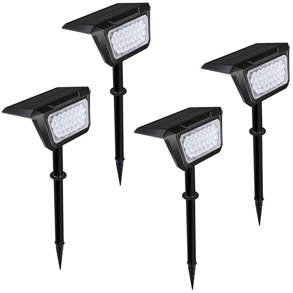 4-Pack Black Integrated LED Weather Resistant Outdoor Landscape Path Light,