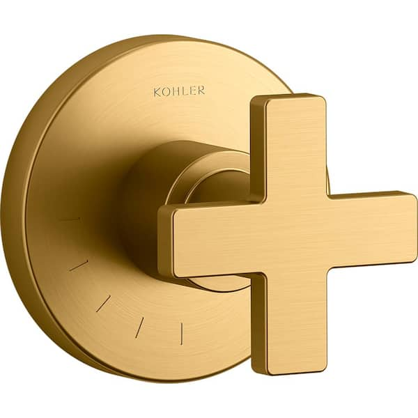 Composed 1-Handle Valve Trim Kit in Vibrant Brushed Moderne Brass with Volume Control (Valve Not Included)