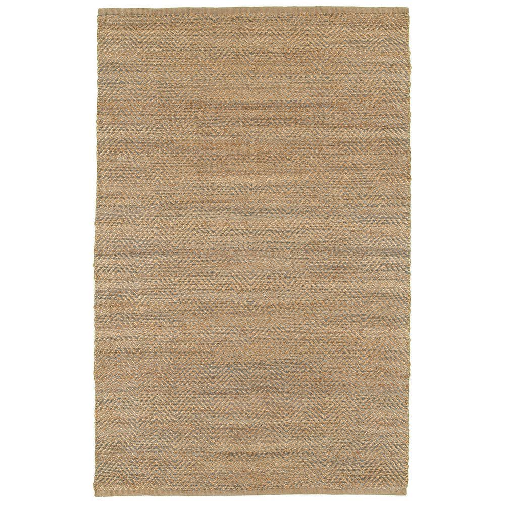 Handwoven Geometric Tan/Gray 5 ft. x 7 ft. 9 in.  Natural Jute Blend Area R