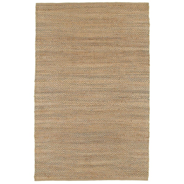 Unbranded Handwoven Geometric Tan/Gray 5 ft. x 7 ft. 9 in.  Natural Jute Blend Area Rug