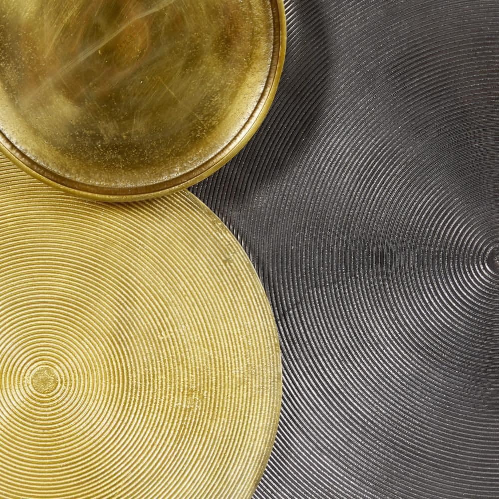 Large Black and Gold Aluminum Round Wall Sculpture