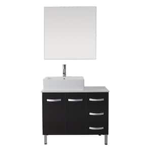 Tilda 36 in. W x 22 in. D x 29 in. H Single Sink Bath Vanity in Espresso with Top and Mirror