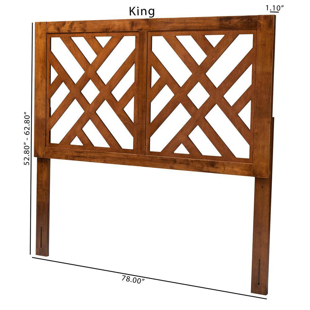 Aliya Walnut Brown Wood King Size Headboard