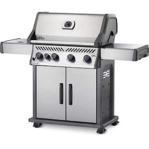 Rogue 4-Burner Propane Gas Grill with Infrared Side Burner in Stainless Steel