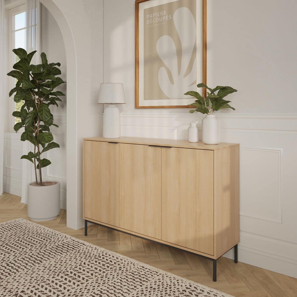 Nexera Connor Natural Blonde Oak Composite 3-Door Buffet 157883